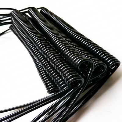 TPU Spiral Custom Coiled Cable Multi - Tujuan Dengan Warna Hitam 1.2 - 8.0MM