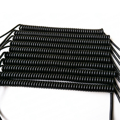 TPU Spiral Custom Coiled Cable Multi - Tujuan Dengan Warna Hitam 1.2 - 8.0MM