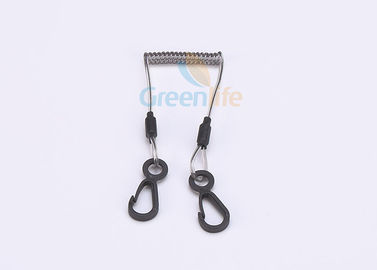 Smart Cable Wire Safety Plastic Coil Lanyard Dengan Plastik 8 Type Snap Hook 2 PCS