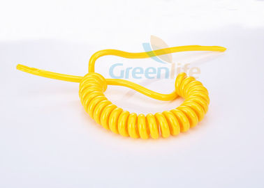 Kuning terang PU Tubbing Melingkar Kabel Power, Desain Kabel Kawat Melingkar Tali Putar
